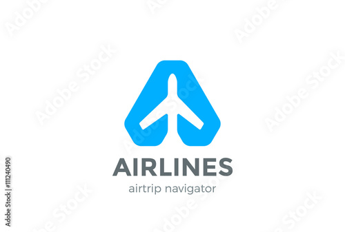 Airplane Navigator Pointer Logo abstract design vector