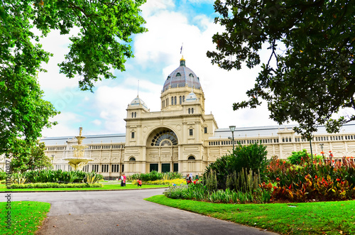 View of the Royal Exhibition Building in Melbourne, Australia.
