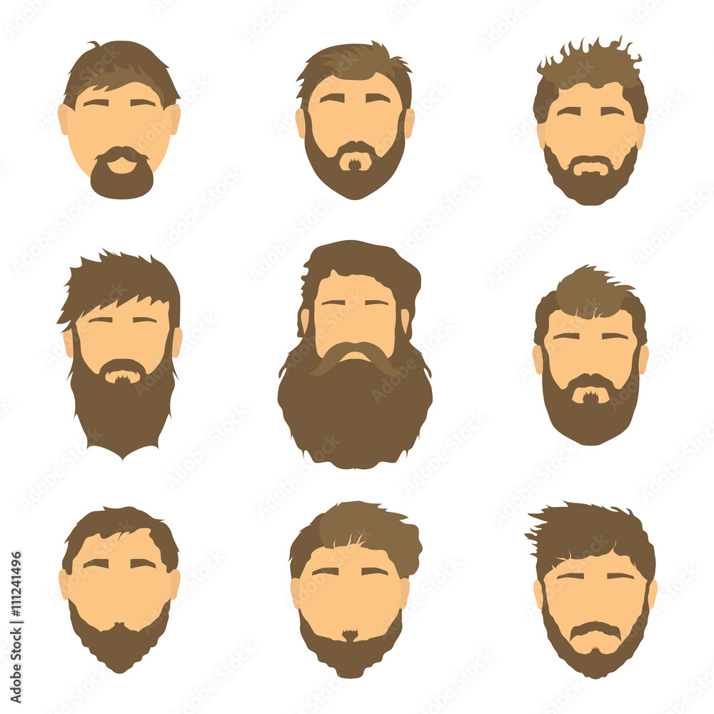 Vector men's hairstyle, illustration, hair on white isolated background. Vector men's hairstyle, illustration, hair on white isolated background.
