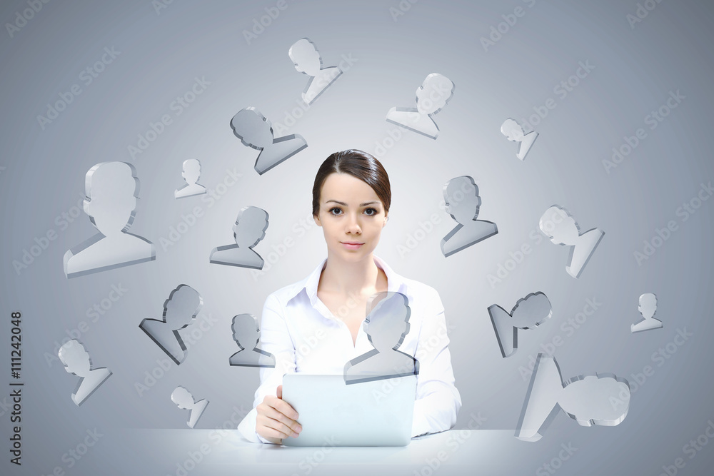 Elegant woman use tablet Elegant woman use tablet