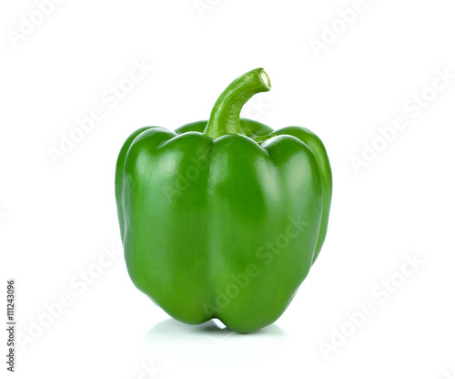 Green pepper on white background