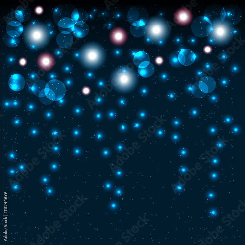 Abstract bokeh background with shining particles. Vector illustration