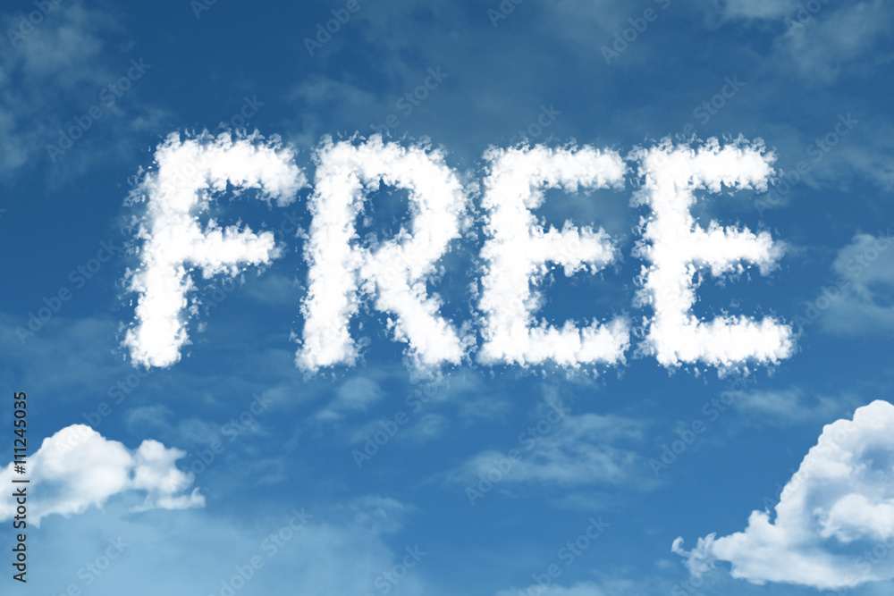 Free cloud word with a blue sky Free cloud word with a blue sky