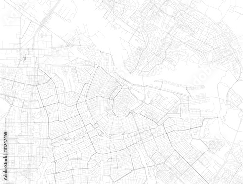 Mappa di Amsterdam,vista satellitare, strade, Paesi Bassi