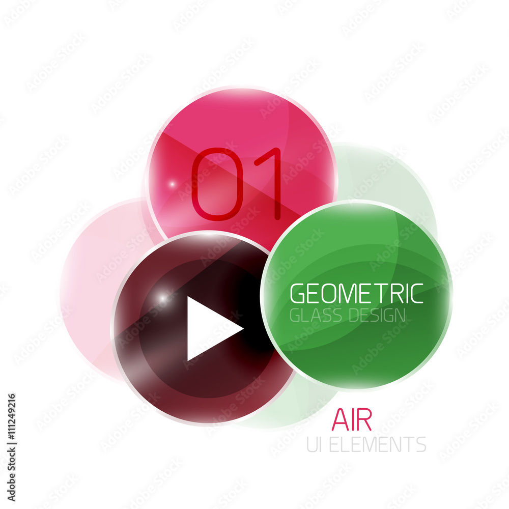 Abstract glass circles with sample text. Option info banner Abstract glass circles with sample text. Option info banner