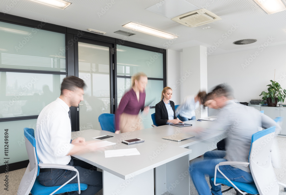 business people group entering meeting room, motion blur business people group entering meeting room, motion blur