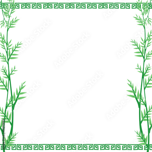 Fototapeta Naklejka Na Ścianę i Meble -  Nature green leaf border frame