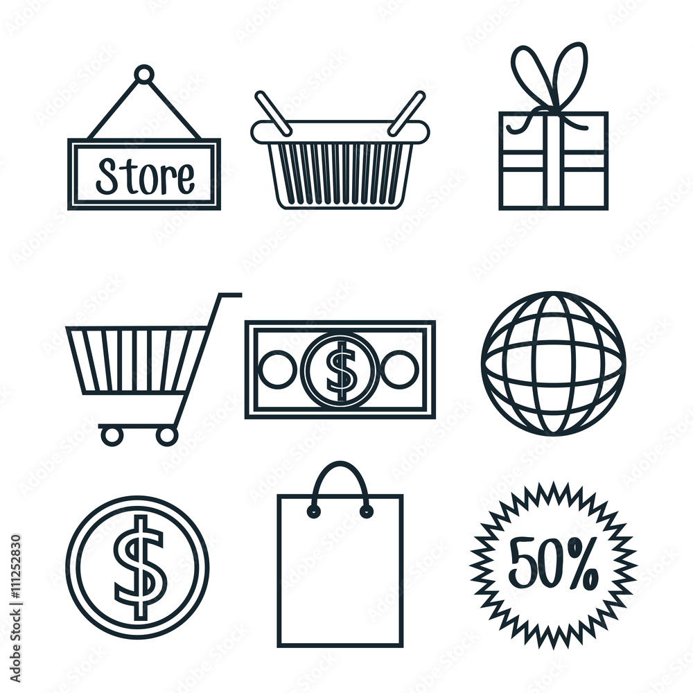 commerce icons design commerce icons design