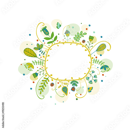 Frame from flowers and leaves