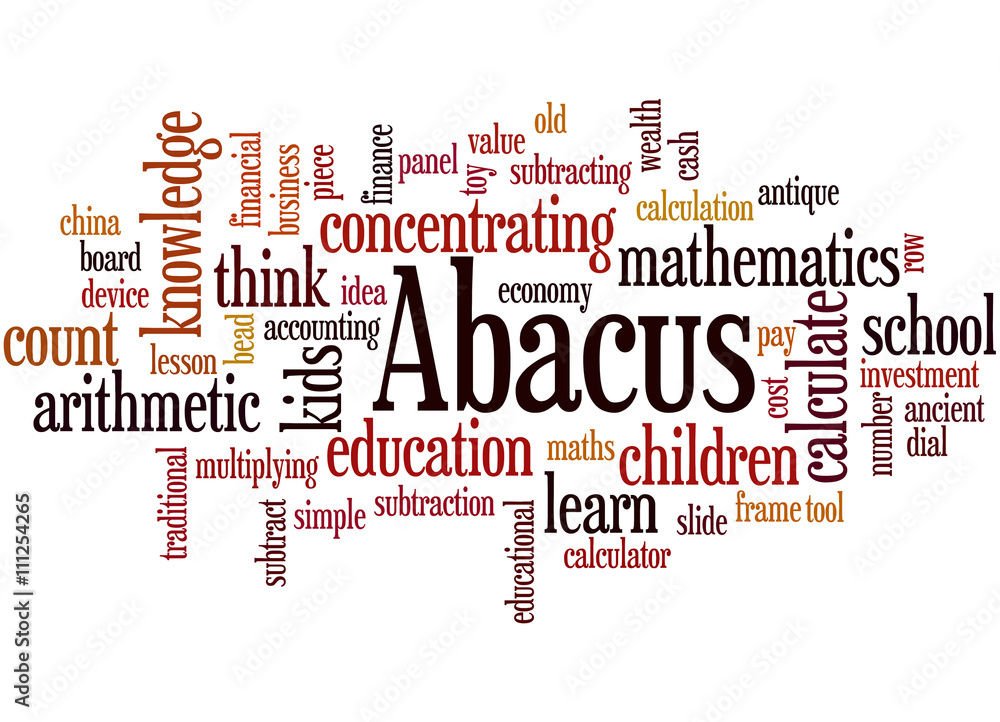 Obraz premium Abacus - counting frame, word cloud concept