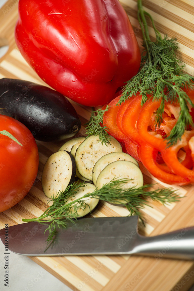 Fresh vegetables on cutting Board Fresh vegetables on cutting Board
