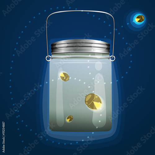 Bank fireflies glow