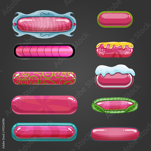Set of pink button for game design