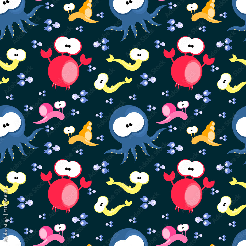seamless fish crab seamless fish crab