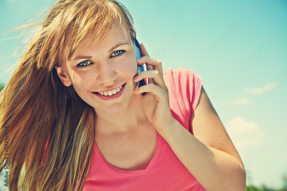 woman talking on mobile phone woman talking on mobile phone