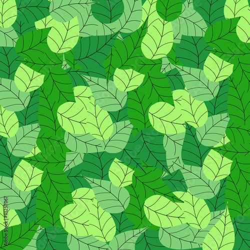 Nature green leaf frame background,graphic hand drawing.