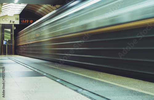 Speed train on a station - underground