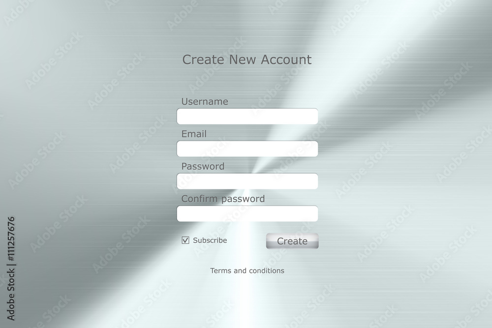 Registration Form Page With Metal Background Stock Vector Adobe Stock