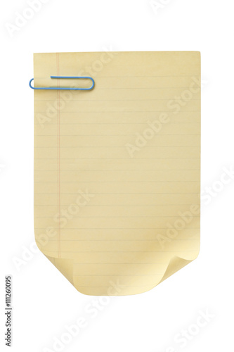  lined paper with paper clip