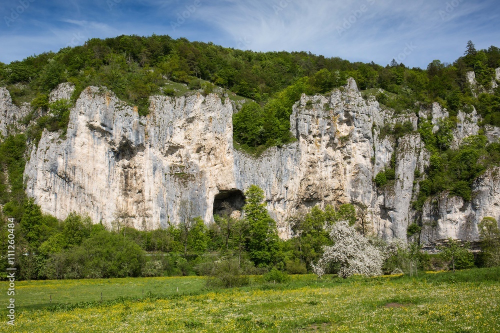 Bröller-Felsenwand im Naturpark Obere Donau bei Thiergarten