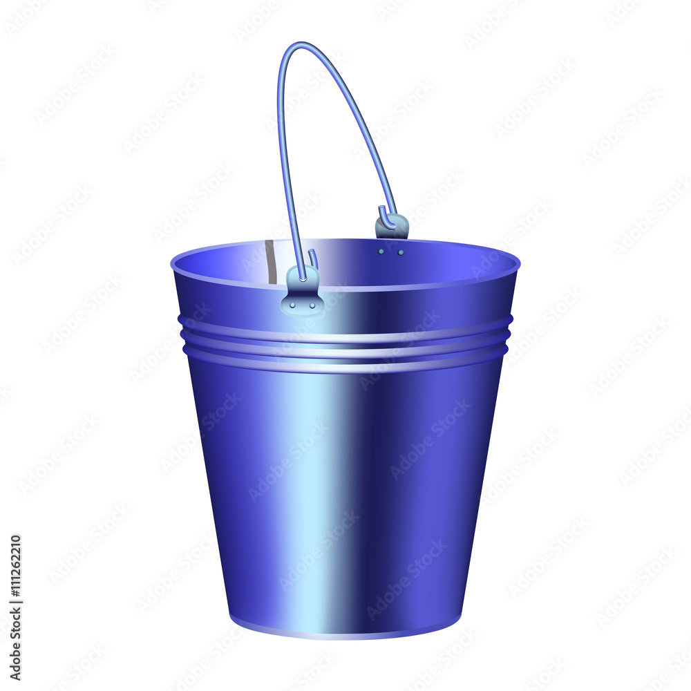 Galvanized iron new bucket isolated. metal bucket for water of other things Galvanized iron new bucket isolated. metal bucket for water of other things