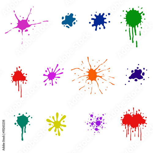 Set of colored blots