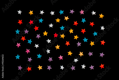 Colorful stars isolated on a black background
