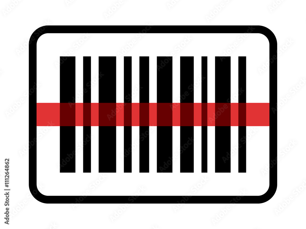 Eddike ansvar At passe Red laser scanning inventory barcode / bar code line art icon for apps and  websites Stock Vector | Adobe Stock