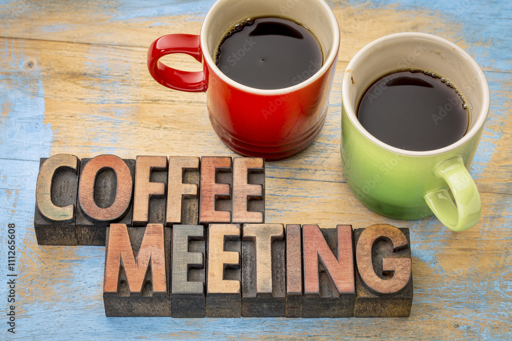 coffee meeting concept foto de Stock | Adobe Stock