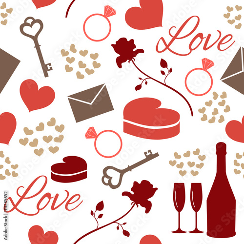 Seamless pattern love theme
