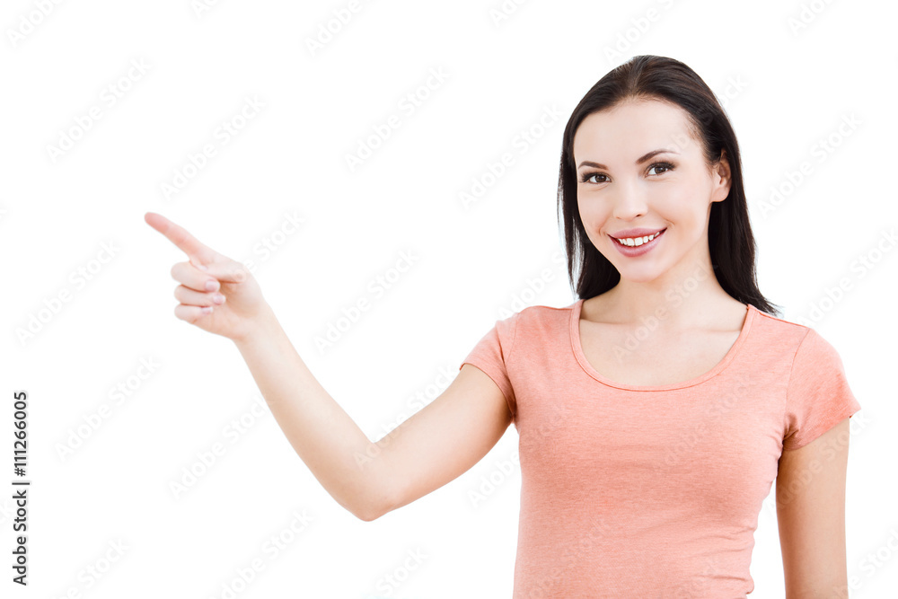 Beautiful young woman on white background Beautiful young woman on white background