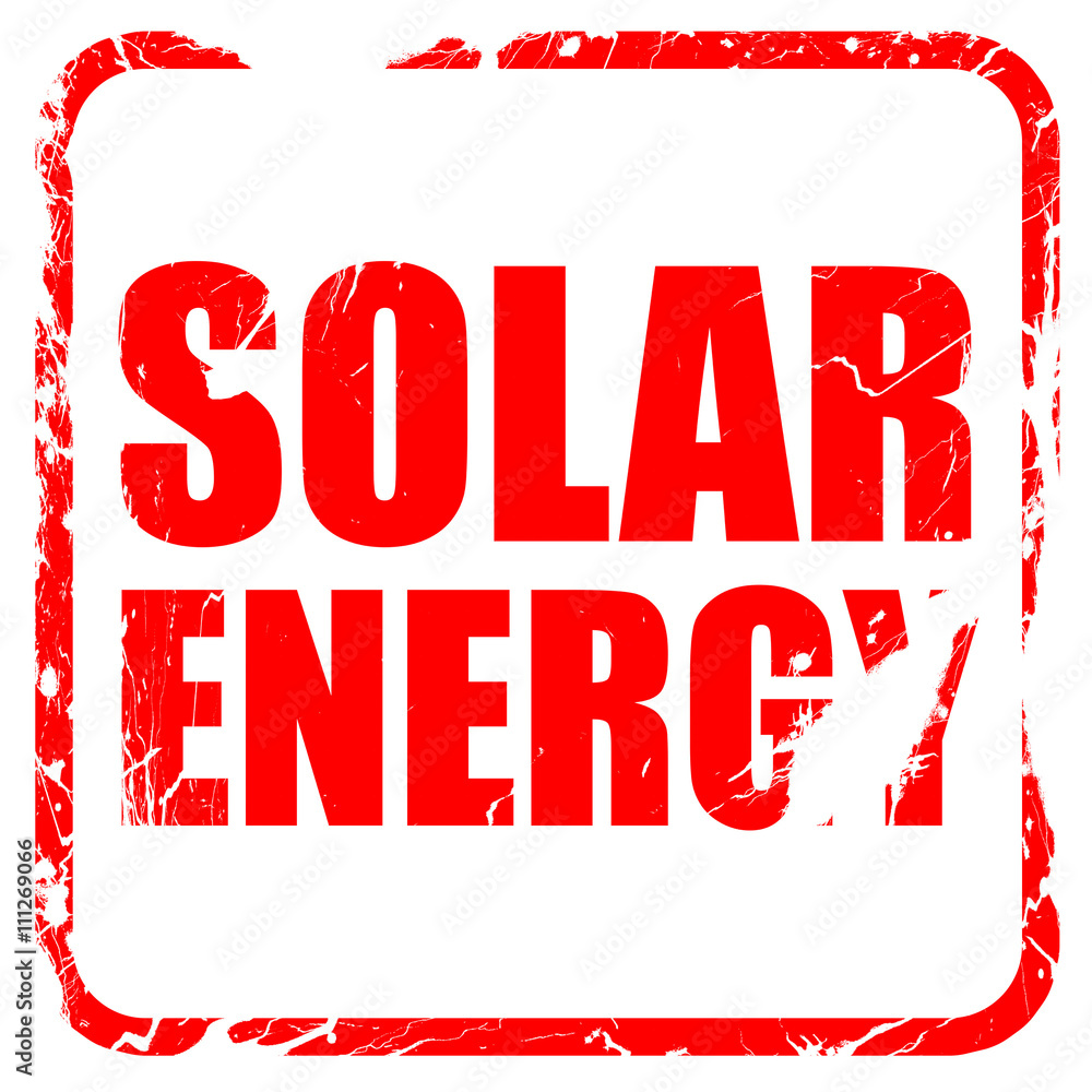 solar energy, red rubber stamp with grunge edges solar energy, red rubber stamp with grunge edges