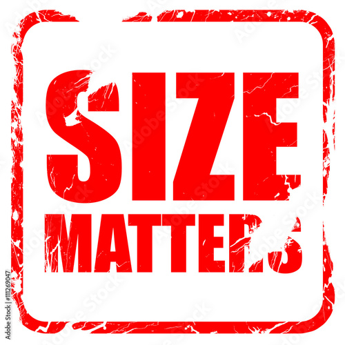 size matters, red rubber stamp with grunge edges