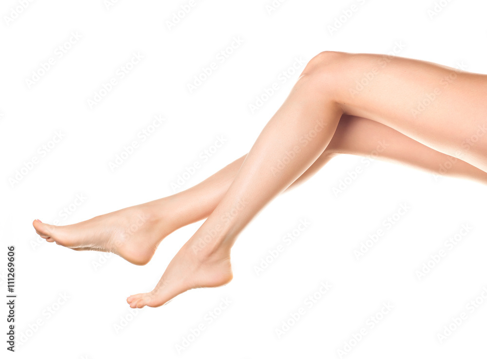 woman legs isolated on white. Depilation or another healths concept woman legs isolated on white. Depilation or another healths concept
