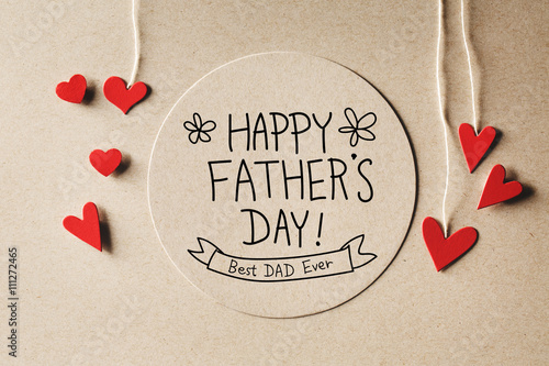 Happy Fathers Day message with small hearts