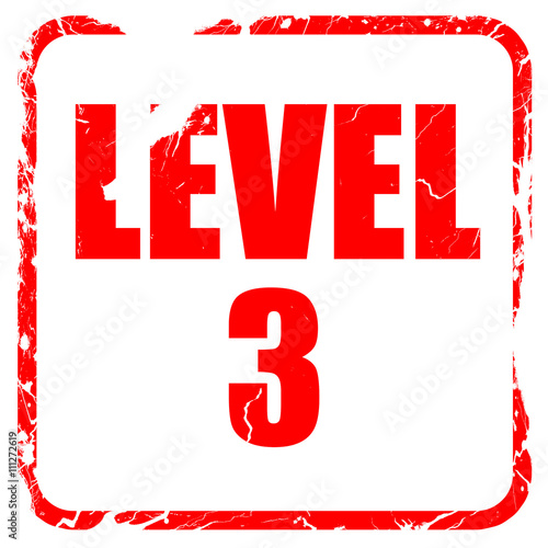 Billede på lærred level 3, red rubber stamp with grunge edges