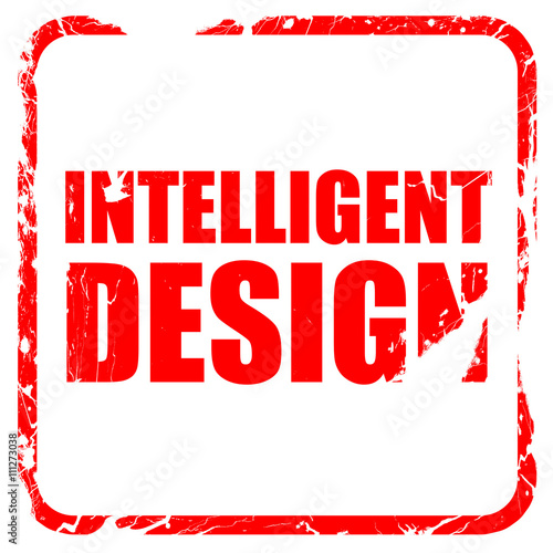 Tableau sur toile intelligent design, red rubber stamp with grunge edges