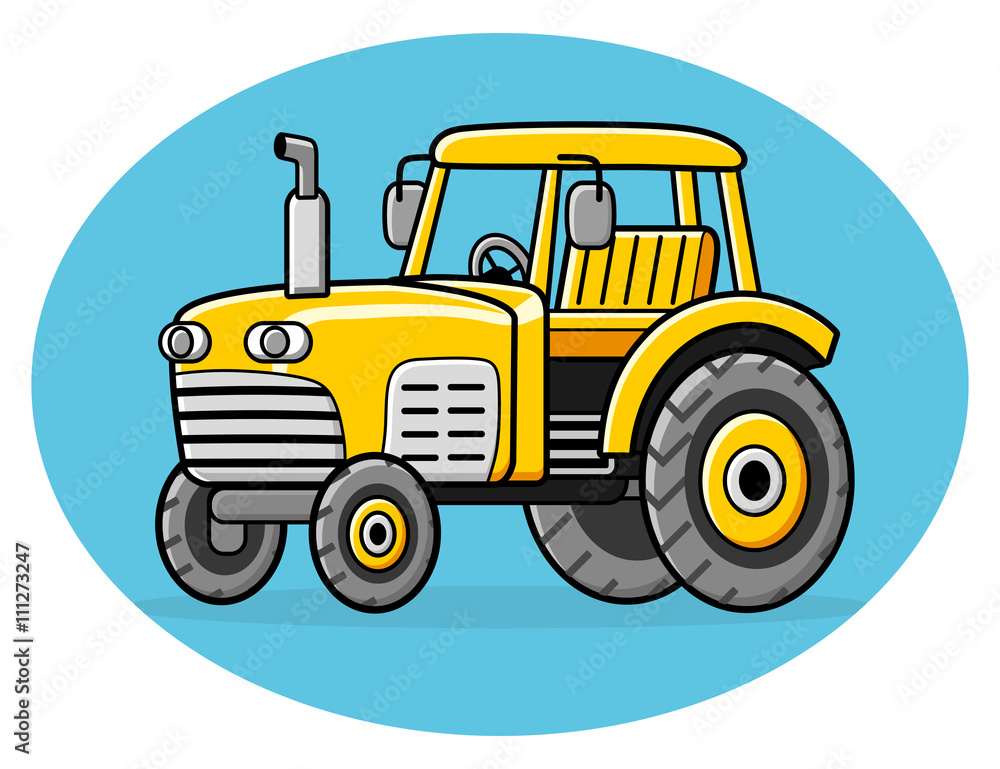 Yellow tractor icon.