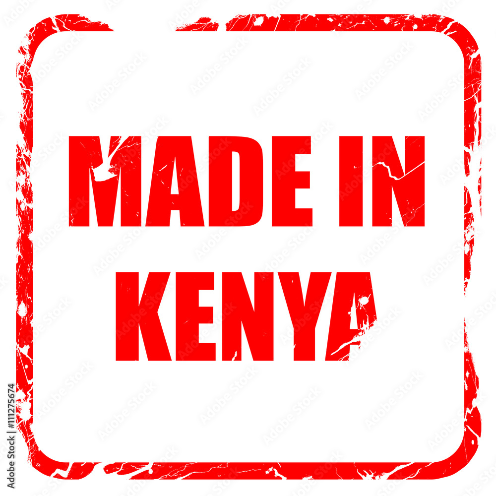 Made in kenya, red rubber stamp with grunge edges Made in kenya, red rubber stamp with grunge edges