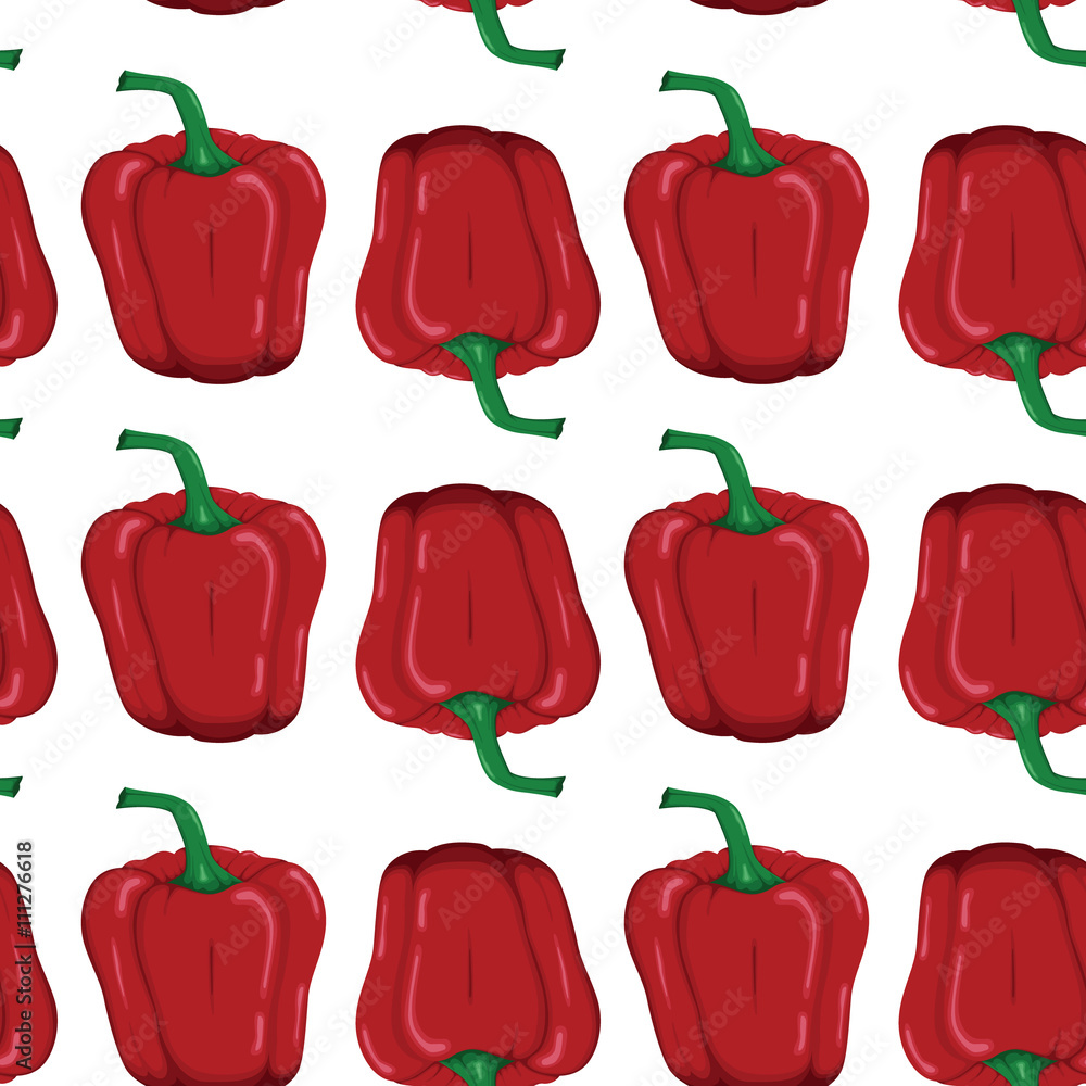 Seamless Pattern Of Fresh Red Sweet Pepper Or Red Paprika Seamless Pattern Of Fresh Red Sweet Pepper Or Red Paprika