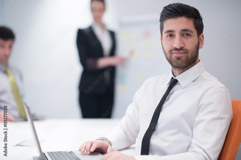 young business man at meeting young business man at meeting