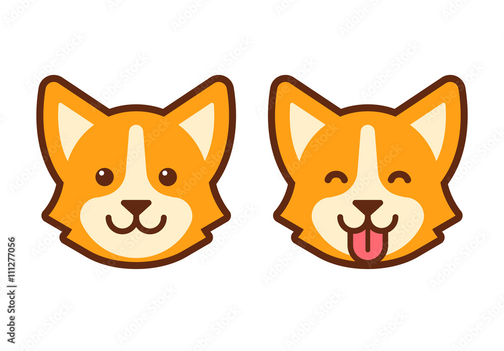Corgi dog face icon Corgi dog face icon