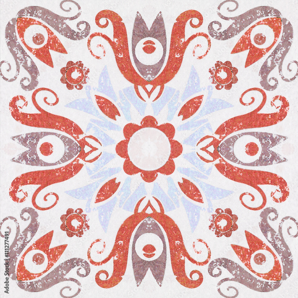 Old ceramic tiles patterns in the park public. Old ceramic tiles patterns in the park public.