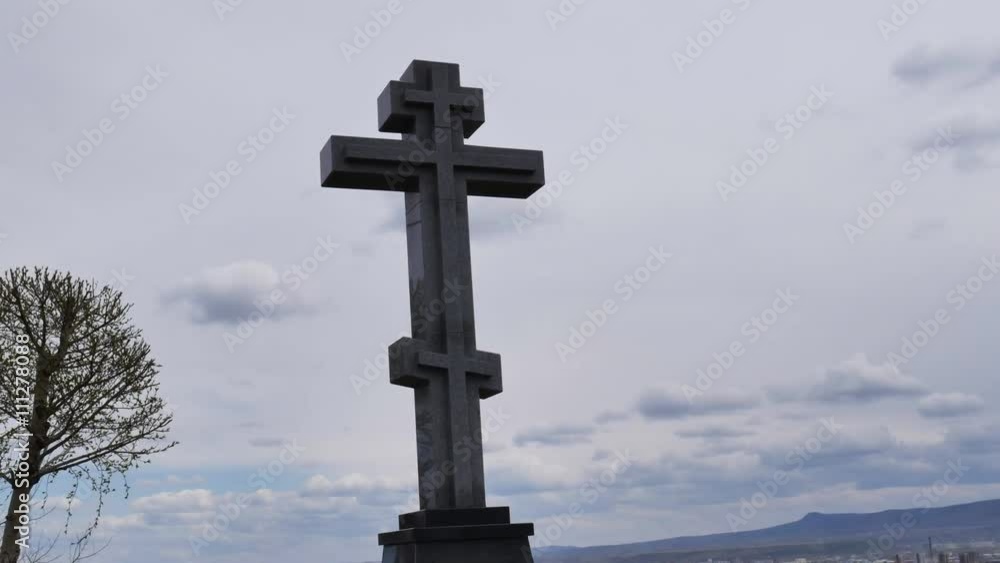 a religious symbol on a background of clouds timelapse a religious symbol on a background of clouds timelapse