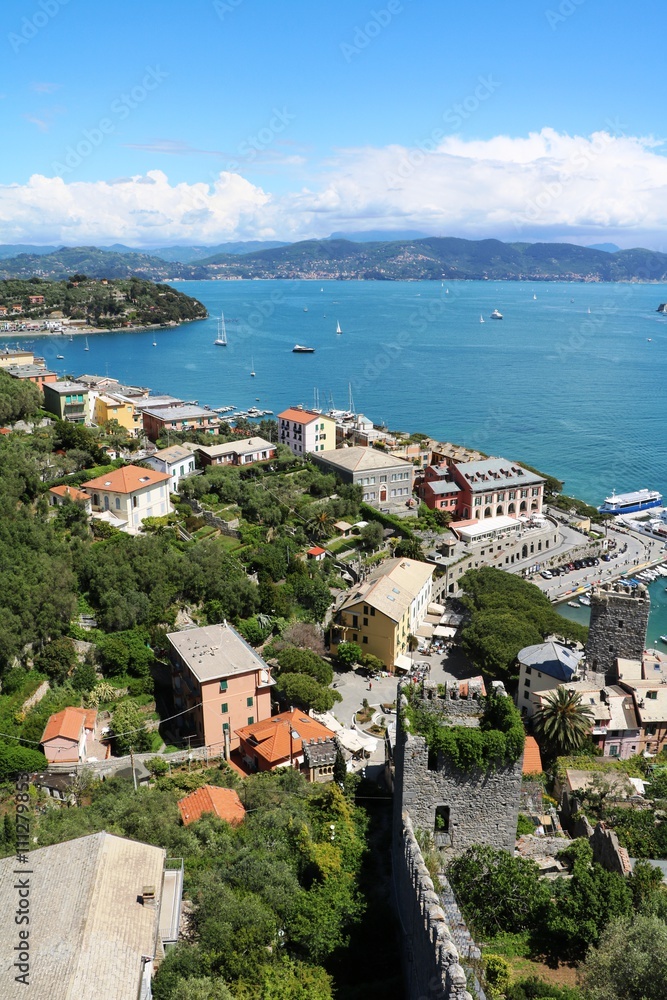 View to Porto Venere on Ligurian sea, Italy