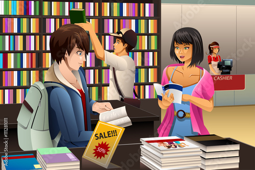 People in a Book Store