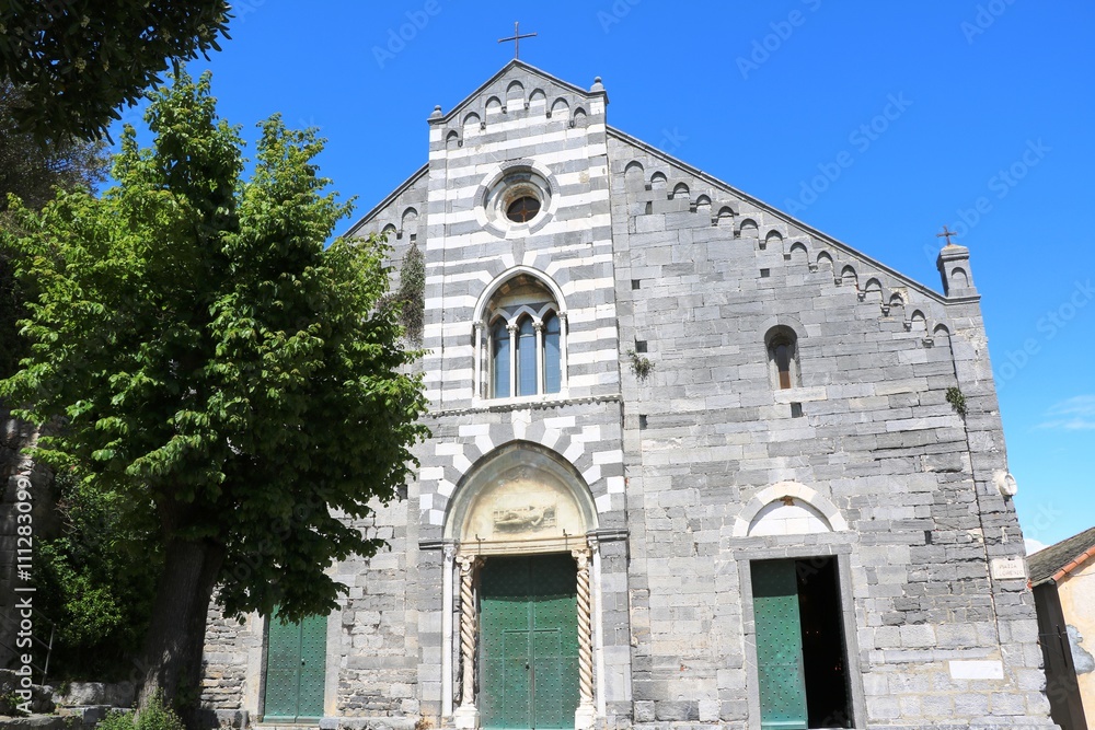 San Lorenzo Church in Porto Venere at Ligurian sea, Italy