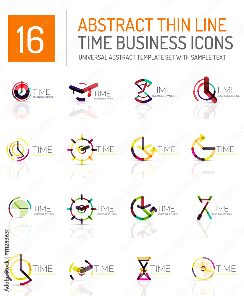 Geometric clock and time icon set Geometric clock and time icon set