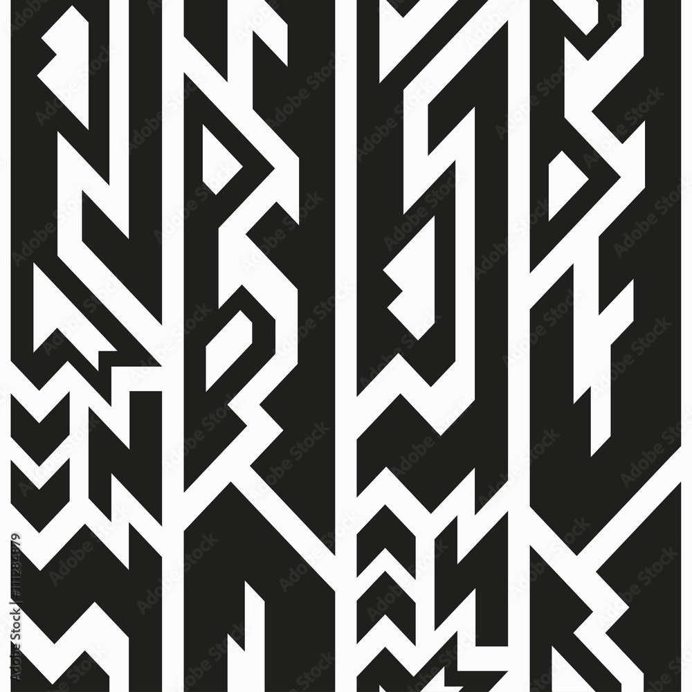 Monochrome totem seamless pattern. Monochrome totem seamless pattern.