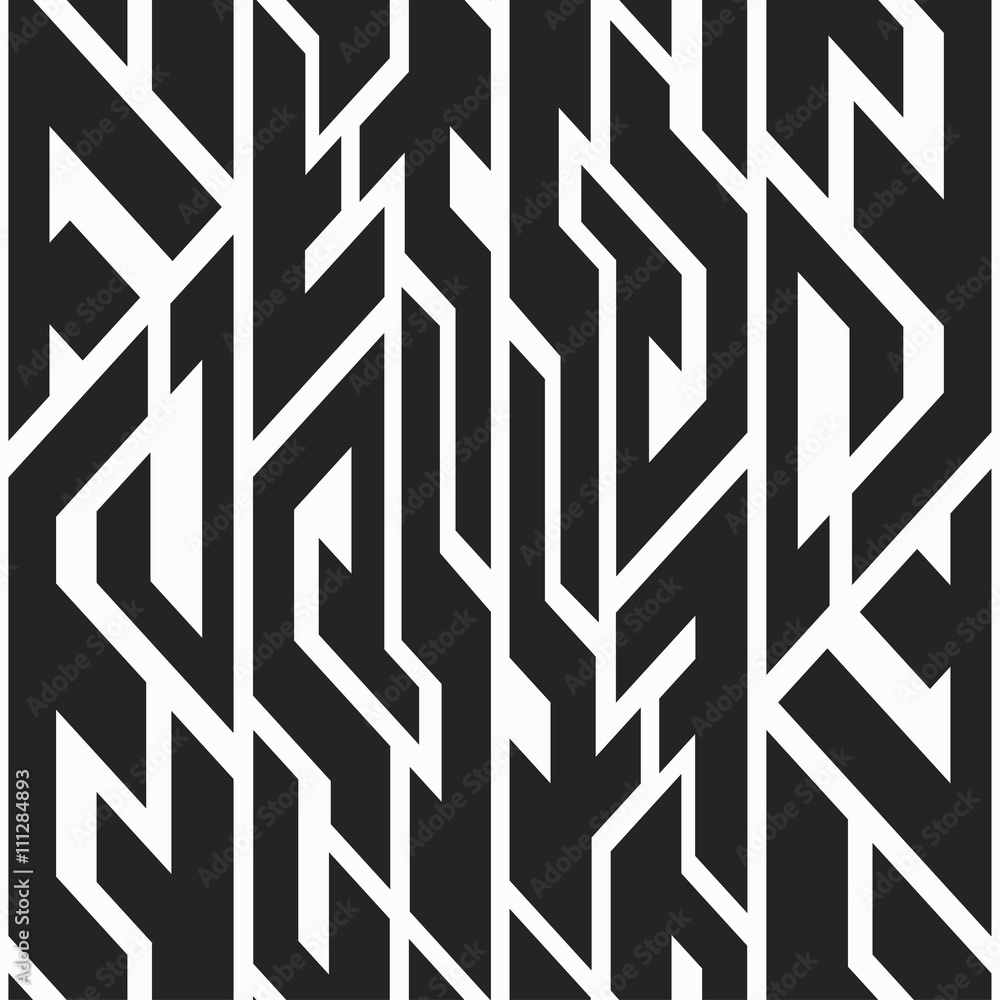 Monochrome trible seamless pattern. Monochrome trible seamless pattern.